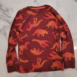 Cat & Jack Kids Long Sleeve Dinosaur Tee - Red and Orange Size M (8/10)